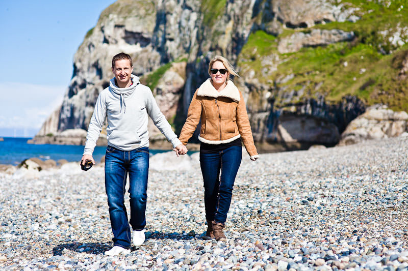 Llandudno beach engagement, walking along the beach