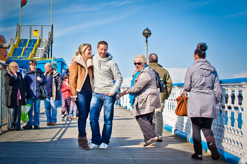 Llandudno pier engagement shoot, cheeky lady!