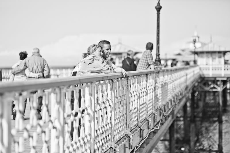 Llandudno pier engagement shoot, looking out to sea