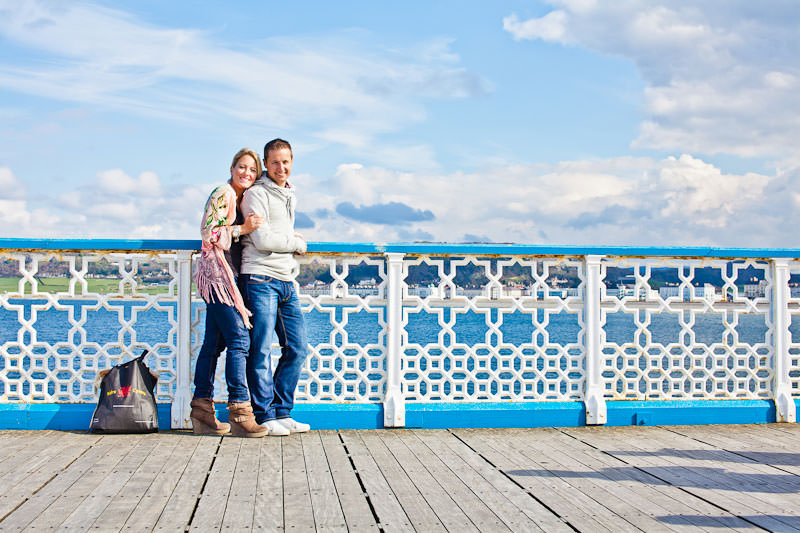 Llandudno pier engagement shoot, cool pattern on pier