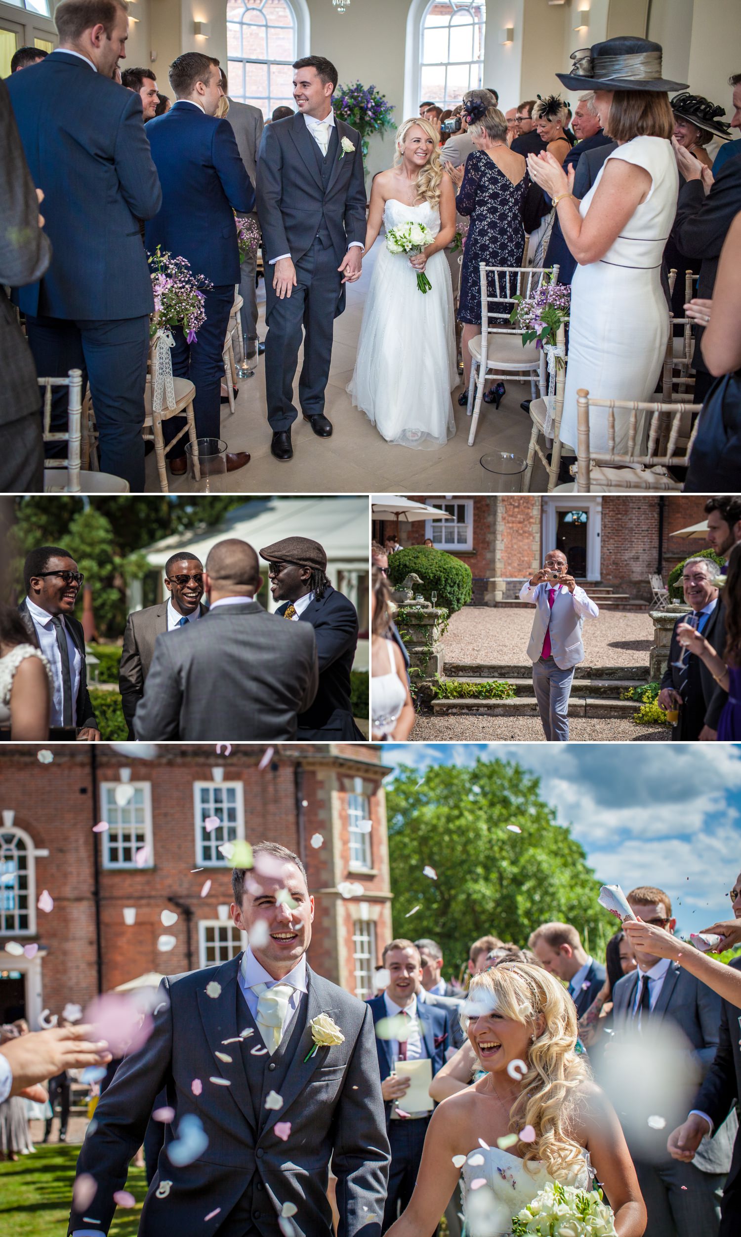 Wedding Photography of confetti walk through at Iscoyd Park