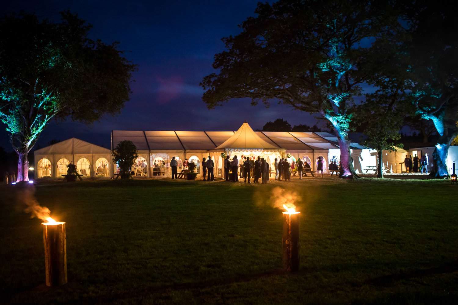 Wedding Photography marquee evening shot Wales